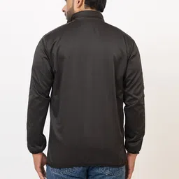 HANABY Men's Polyester Zipper Mock Collar Windcheater Solid Men Wind Cheater image 2