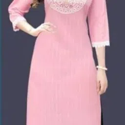 alkalinerahu Women Solid Pure Cotton A-line Kurta image 2