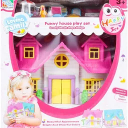 snm97 Toy World Doll House Set for Girls Kids ,Foldable & Openable Door with Furniture image 3