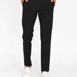 peter england Men Skinny Fit Grey Cotton Blend Trousers-picture-28