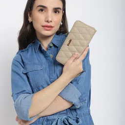 KLEIO Women Quilted Zip Around Wallet image 1