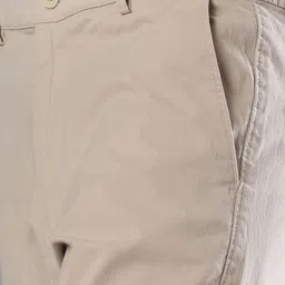 v-mart Men Regular Fit Beige Cotton Blend Trousers image 4