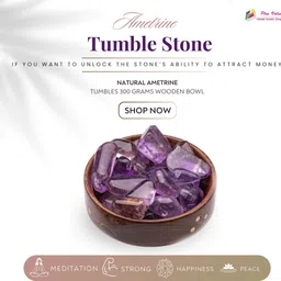 plus value ametrine-tumbled-wooden-bowl Regular Asymmetrical Crystal, Quartz Pebbles image 4