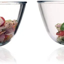 femora Borosilicate Glass Salad Bowl Borosilicate Glass Microwave Safe Mixing Bowl Set - 400 ML-picture-11