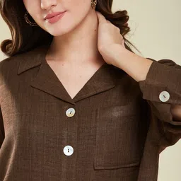 j turritopsis Women Regular Fit Solid Casual Shirt image 4