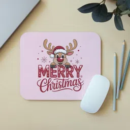 Zipcartz "Merry Christmas" Festive Printed Mouse Pad | Best Gift for Office/Home, Non Slip Base Mousepad image 2