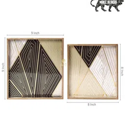 duli Black Engineered WoodSquare(Set of 2) Serving Tray image 2