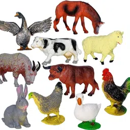 sve Domestic Farm Animals Toy Figures Playing Set for Kids-Pack of 10 Pcs-picture-14