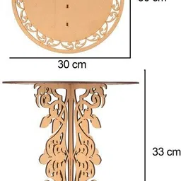 yixt Round PlyWood Cake and Dessert Pedestal Display Stand for Dining Table Wooden Cake Server image 4