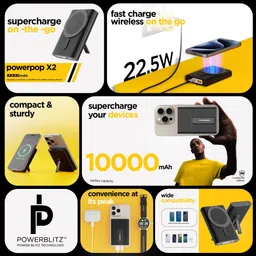 nu republic 10000 mAh 22.5 W Wired & Wireless With MagSafe Compact Pocket Size Power Bank image 3