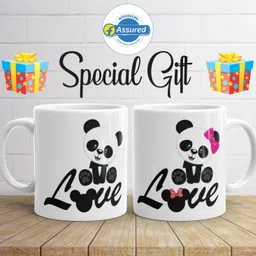 artgenics Love With Panda Printed Couple Coffee Tea Cup for Husband, Wife On Marriage, Anniversary, Birthday, Valentine Gifts Ceramic Coffee 325ml. Ceramic Coffee Mug-picture-12