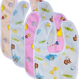 kidsify Baby Button Bibs Apron for Feeding and Drooling Cute Animated Print with Tich Button Double Layered Waterproof (Pack of 4)-picture-23