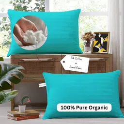 cloudrest Cotton Sleeping Pillow Pack of 2 Stripes Semal Silk Cotton Pillow image 2