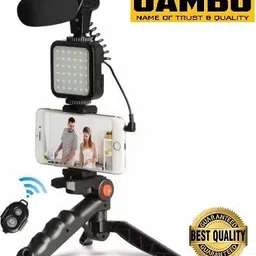 JAMBU Mobile Vlogging Kit with Microphone Tripod Stand, Bluetooth Remote and LED Light Monopod Kit, Tripod Kit-picture-24