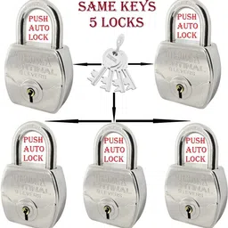 same key lock | 5 lock with common key |multiple lock with single key|steel body Padlock-image-2
