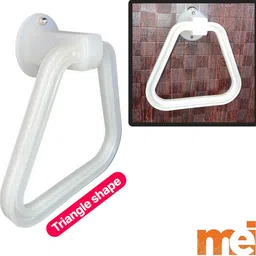 mei Triangle Towel Ring 6Inch | Towel Hanger for Wash Basin, Bathroom | Napkin Ring White Towel Holder image 3