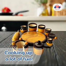 wetoytoy Wooden Eco Friendly Kitchen Cooking Set | Cooking Toys for Kids Play (Green) image 2