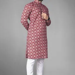 parallel times Men Cotton Blend Kurta Pyjama Set image 3