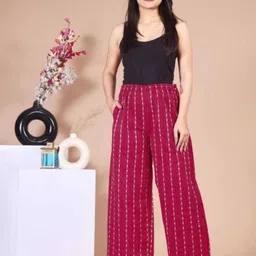 loopup Pack of 2 Women Regular Fit Multicolor Pure Cotton Trousers image 3