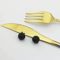 pepplo Modern Design butter knives,Dinner Knives(Pink,Set of 10) Stainless Steel Butter Spreader Set image 5