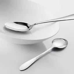 flamina Classic Essentials Classic spoon silver Disposable Stainless Steel Soup Spoon Set-picture-46