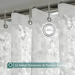 homestic by kuber industries 270 cm (9 ft) PVC Semi Transparent Shower Curtain Single Curtain image 4
