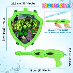 fiddlerz Holi Pichkari High Pressure Gun Back Holding Tank of 1 Pkt Color & 100 Balloons Water Gun image 3