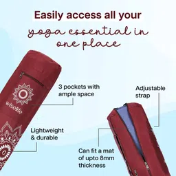 wiselife Yoga Mat Bag Maroon (UP to 8MM) image 2