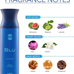 ajmal Blu & Blu Deodorant Spray-For Men image 3