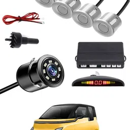 zplus Car Parking Sensors - Set of 4 with Reverse Parking Camera (Silver)-66 Safety of Passengers/Car One Alarm Kit-2100 Parking Sensor-picture-10