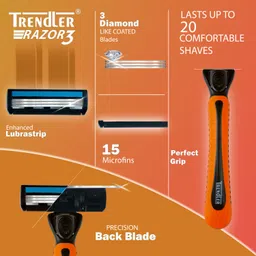 trendler 3 Blade Manual Razor for Men for Perfect Shave & Shape, Men image 3