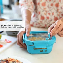 glasafe Tranquil Teal 320Ml (3Pcs) & 520Ml (3Pcs) Borosilicate Glass With Protective Silicone Sleeve Lunchbox image 4