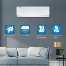 blue star 2023 Model 1 Ton 5 Star Split Inverter AC - White image 4