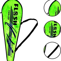 chist TWIN 200 Badminton Racket set of 2 Piece With 6 Shuttle Cock Badminton Kit image 3
