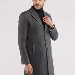roadster Polyester Solid Coat For Men image 5