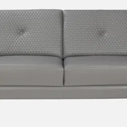 casacraft from pepperfry Albert Flame Retardant Leatherette 3 Seater Sofa In Smoke Grey Colour image 5