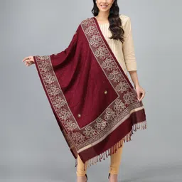 Kashmiri queen Wool Floral Print Women Shawl-image-63