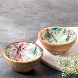 nestroots Elysian Tropical Mango Wood Bowl Set of 2 image 1