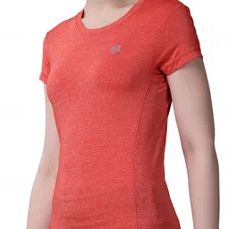 monstabolic Women Solid Round Neck Polyester Red T-Shirt image 3