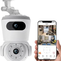 MOJOCAM 4+4 MP Dual Lens HD WiFi Robot CCTV Camera with Audio & Video Recording Colour Security Camera-picture-10