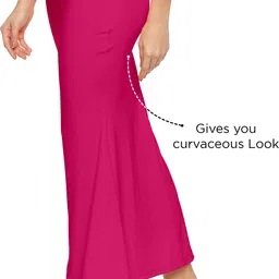 KEYU FASHION Saree Shapewear Pink Polyester, Cotton Blend Petticoat image 4