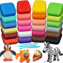 happybive Pack of 24 Non-Toxic Modelling Fluffy Foam Bouncing Air Dry Clay for Kids|H92 image 1