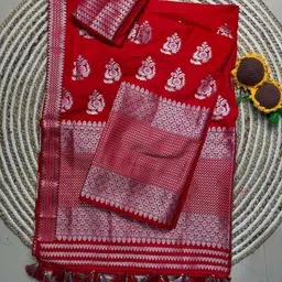 vraj creation Woven Mekhela Chador Pure Silk Saree image 4