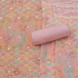 soch Unstitched Organza Salwar Suit Material Floral Print image 3