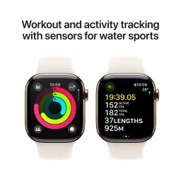 Apple Watch Series 10 GPS+Cellular with Sport Band - S/M (42mm Retina LTPO3 OLED Display, Gold Titanium Case) image 4