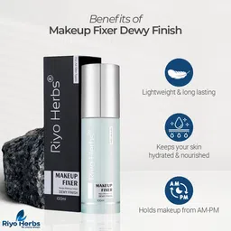 riyo herbs Makeup Fixer Dewy Finish With Vitamin E, Hyaluronic Acid & Tea Tree Oil Extracts, Long Lasting Face Makeup, Lightweight Makeup Fixer Spray Primer - 100 ml image 3