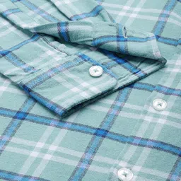 the bear house Men Slim Fit Checkered Button Down Collar Casual Shirt image 3