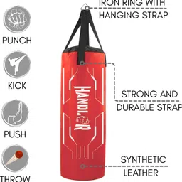 handler Unfilled Heavy Premium SRF With Hand Wrap For Fitness Punching / Boxing Hanging Hanging Bag image 2
