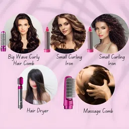 GLOWMART 5 in 1 Hair Styler For Women Multifunctional Styling Tool With 5 Attachments Hair Dryer image 4