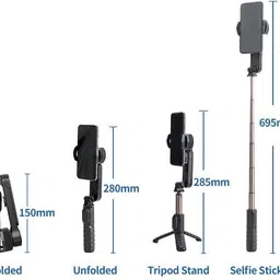ASTOUND Mobile Gimbal 360 Rotation, Q18 Gimbal STABILIZER Selfie Stick Tripod-Black Tripod Kit image 4